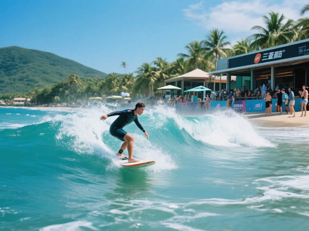 三亚海浪逐梦：尾波冲浪女孩的激情之旅